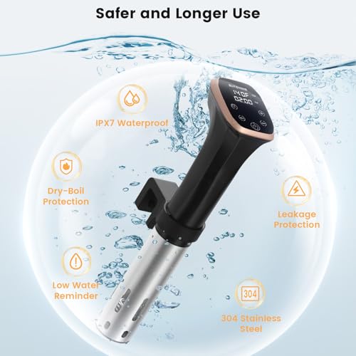 BLITZHOME Sous Vide Cooker, IPX7 Waterproof Compact Sous Vide Machine Pro, with Recipes, Accurate Temperature & Timer, Fast Heating, 1100W Ultra Quiet Stainless Precision Immersion Circulator…