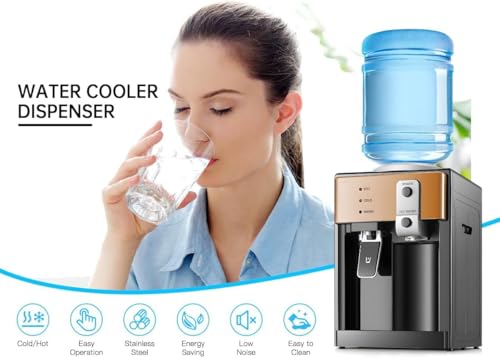 Housiwill Top-Loading Hot & Cold Water Cooler for 1.2–5 Gallon Bottles, Countertop Water Cooler Dispenser with 3 Temperature Settings & Removable Drip Tray, an Essential for Kitchen, Office, & Dorm