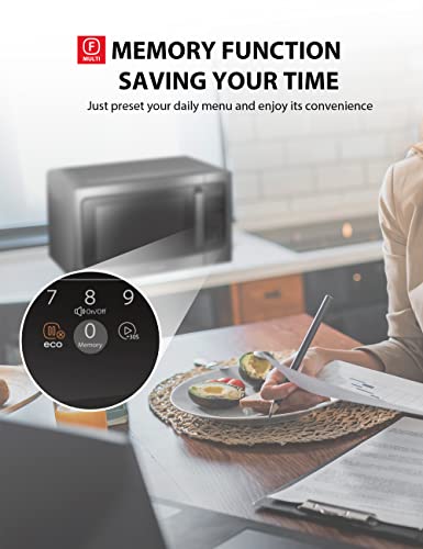 TOSHIBA ML-EM45P(BS) Countertop Microwave Oven with Smart Sensor and 13.6" Removable Position Memory Turntable, Sound On/Off Function, 1200W, 1.6 Cu.ft, Black Stainless Steel
