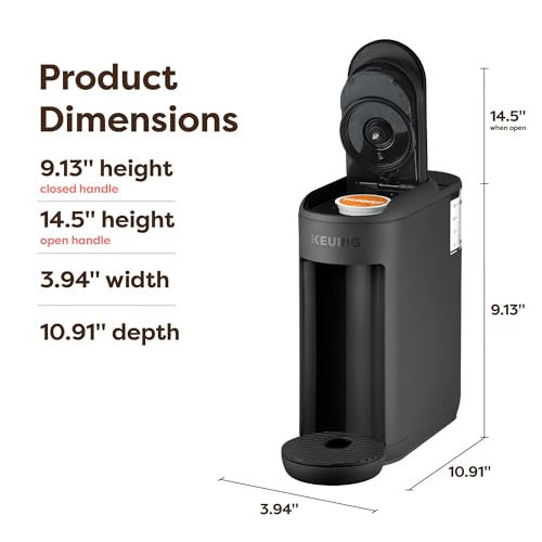 Keurig K-Mini Mate Single Serve K-Cup Pod Coffee Maker, Brews Up to 12 oz Cup, Compact Portable Coffee Machine for Small Spaces, Great for Dorms & Offices, Black