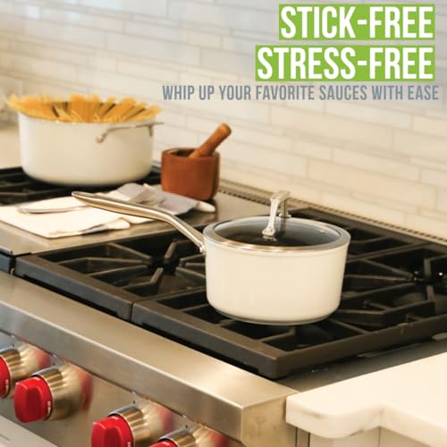 TeChef ValenCera Collection | Ceramic Nonstick Cookware Set, Free of PFAS, PTFE, PFOA, Made in Korea (6-Piece Set)