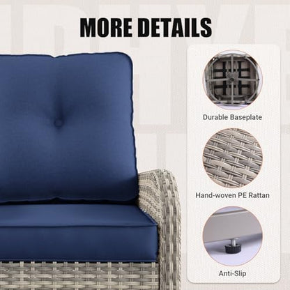 Outdoor Patio Furniture Set Pe Wicker Rattan Outdoor Conversation Sofa
