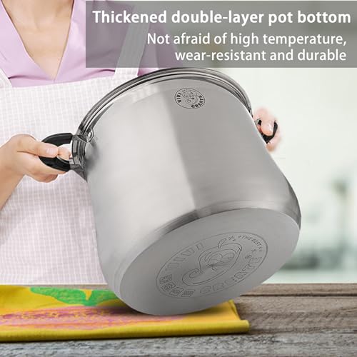Vivicreate 22.5 Quart Stainless Steel Stock Pot with Lid Large Induction Cooking Pot for Pasta Soup Boiling Stew with Measurement Marks and Handles