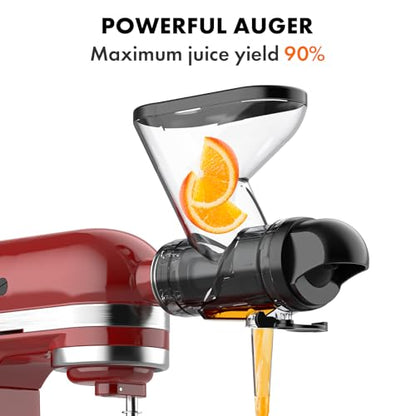 Masticating Juicer Attachment for KitchenAid Stand Mixer, Cold Press Juicer Machine, Slow Masticating Juicer Attachment with Dual Feed Chute, For KitchenAid Mixer Attachments by Gvode