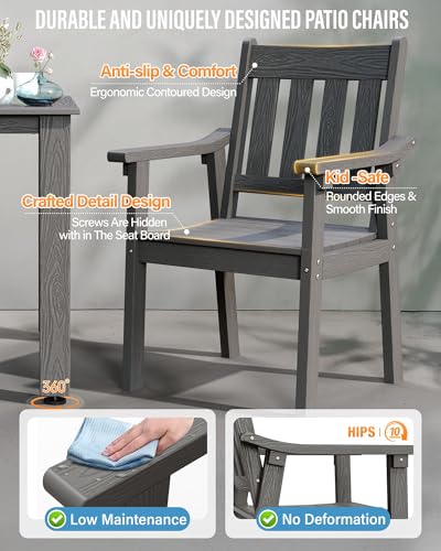 YEFU Outdoor Patio Dining Sets: All Weather 12 Piece Dining Table Set for 10 with Umbrella Hole & Aluminum Frame - Outdoor Furniture 2 Table and 10 Chairs for Outside Backyard/Porch/Deck Grey