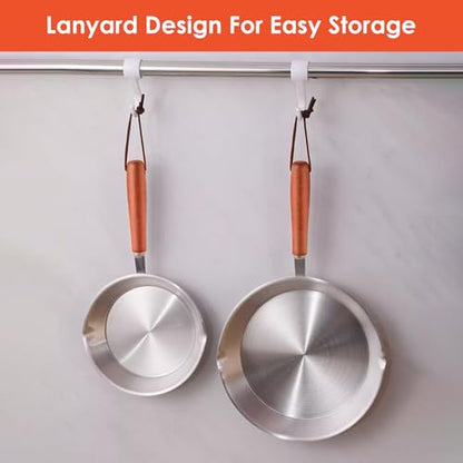Hapivida Mini Stainless Steel Frying Pan, 6in/16cm Skillet Non Stick Egg Pan Gas Cooktops Induction Cooking Pan