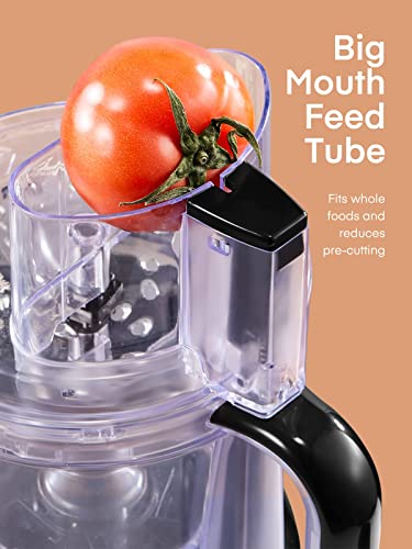 FOHERE Food Processor, 12 Cup, 2-in-1 Feed Chute Procesador de Alimentos Electrico, 500W, BPA Free, Stainless Steel, Procesador de Alimentos for Mincing, Dicing, Shredding, Puree & Kneading Dough
