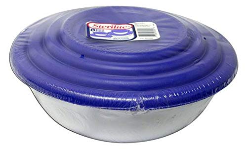 Sterilite 07479406 8 Piece Covered Bowl Set, White & Blue