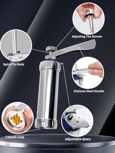 Professional Aluminum Cookie Press Set with 20 Discs & 4 Nozzles - Heavy Duty Cookie Gun for Baking, Decorating - Ideal for Home & Commercial Use