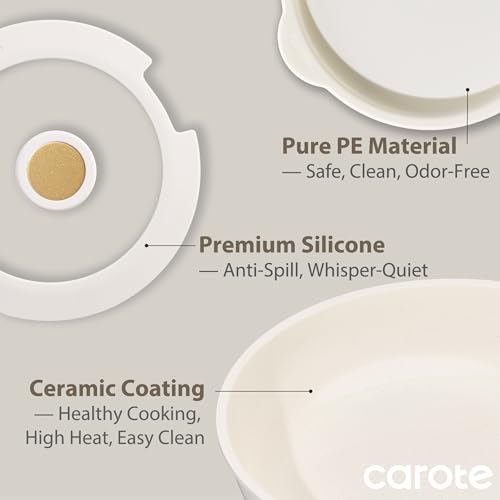 CAROTE 5pcs Pots and Pans Set Non Stick, Cookware Sets, Kitchen Set, Oven/Fridge Safe, Space Saving Pots Set, Nonstick Cooking Set with Versatile Detachable Handle, Induction RV Set