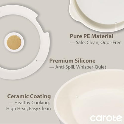 CAROTE 5pcs Pots and Pans Set Non Stick, Cookware Sets, Kitchen Set, Oven/Fridge Safe, Space Saving Pots Set, Nonstick Cooking Set with Versatile Detachable Handle, Induction RV Set