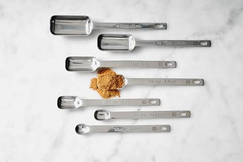 King Arthur Baking Company Spice Measuring Spoons, 18/8 Stainless Steel, 7-Piece Set, Precision Measures, For Baking And Cooking