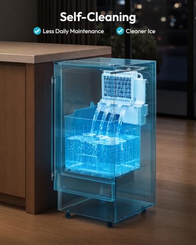 EUHOMY 15" Under Counter Ice Maker, 90lbs/24H, 24lb Bin, Gravity Drainage