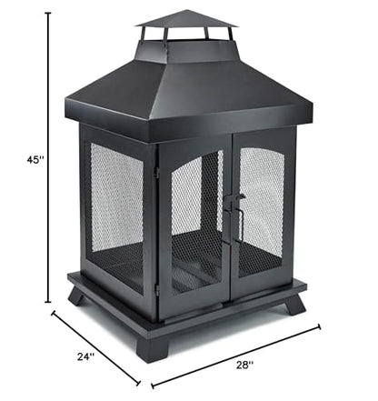 Endless Summer 45" Wood Burning Steel Outdoor Fireplace