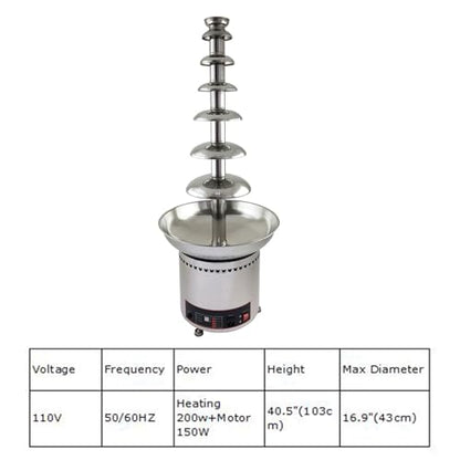PreAsion Chocolate Fountain 110V Electric 7-Tiers Larger Digital Chocolate Fountain Melting Machine Heating Fondue Fountain,8kg of chocolate