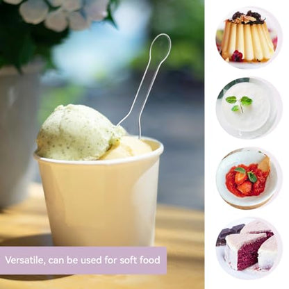 yuntop 100PCS Tasting Spoons Ice Cream Dessert Taster Spoons Plastic Mini Spoons Disposable Dessert Spoons for Miniature Dessert Cups, Sampling, Small Catering Supplies, Tasting Party (Clear)
