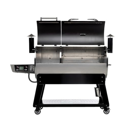 recteq DualFire 1200 Wood Pellet Smoker Grill, Wi-Fi Electric Pellet Grills, Dual Chambers for Hot and Fast + Low and Slow Cooking | DualFire 1200 + Grill Cover Bundle