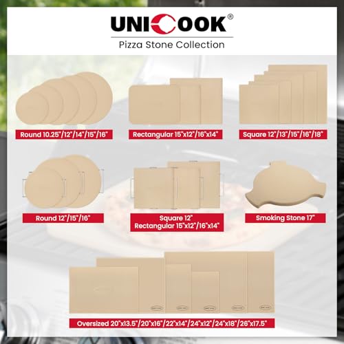 Unicook Round Pizza Stone 10.25 Inch, Small Bread Baking Stone for Oven Grill, Perfect Size for Baking Crisp Crust Personal Pizza, Bread, Cookies and More