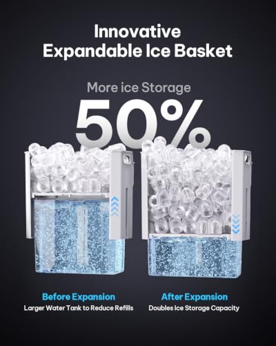 Silonn Ice Maker Countertop with Expandable Ice Basket and Carry Handle