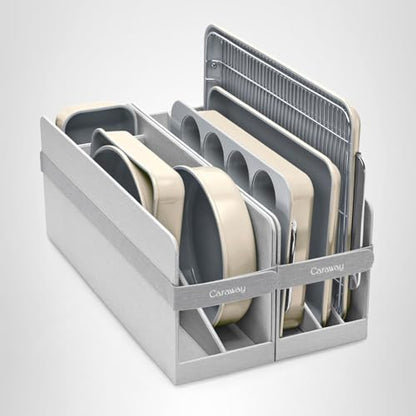 Caraway Nonstick Ceramic Bakeware Set (5 Pieces) - Baking Sheets, Assorted Baking Pans & Storage - Aluminized Steel Body - Non Toxic, PTFE & PFOA Free - Cream