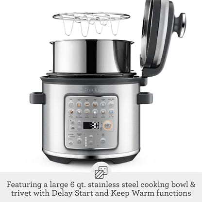 Breville Fast Slow Go Pressure Cooker BPR680BSS, Brushed Stainless Steel
