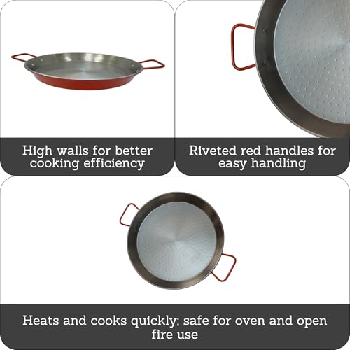 IMUSA USA , Red Paella Pan 15-Inch, 15 Inch
