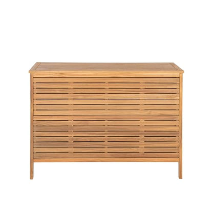 Merax Outdoor Patio Acacia Wood Cabinet, Natural Finish Storage Cabinet with 2 Drawers & Double-Door Shelf for Garden, Poolside, Patio