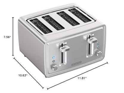 BLACK+DECKER 4-Slice Toaster, Stainless Steel, TR4900SSD