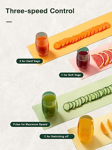 Juicer Machines, Juilist 3" Wide Mouth Juicer Extractor, for Vegetable and Fruit with 3-Speed Setting, 400W Motor, Easy to Clean, Green