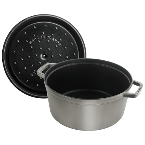 Staub Cast Iron 4-qt Round Cocotte - Graphite Grey
