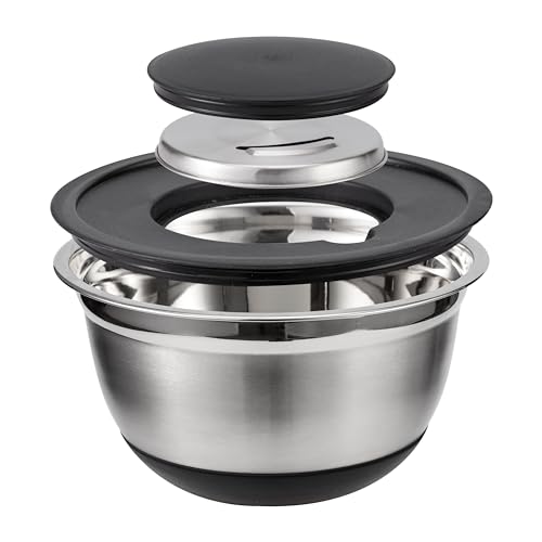 COOK WITH COLOR Stainless Steel Mixing Bowls Set with Lids - Nesting Bowls with Non-Slip Bottom, Silver, 14 Pieces