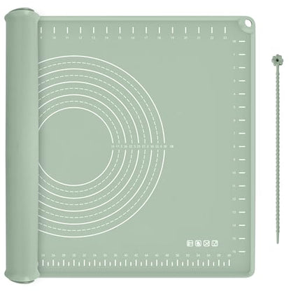 Silicone Baking Mat 28" x 20", Extra Thick Dough Rolling Mat with Measurements and Edge Heightening, Non-stick Food Grade Silicone Pastry Mat for for Pastry, Bread, Cookies, Pizza, Fondant, Pasta