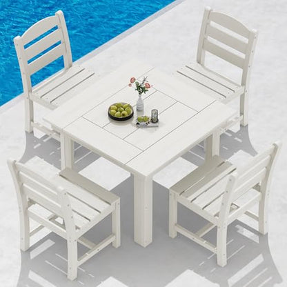 SERWALL HDPE Outdoor Square Dining Set for 4