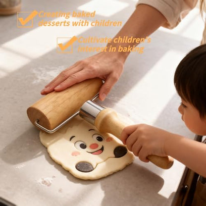 Top Rolling Pins for Pizza&Dough - Non-Stick, Wooden & Easy Clean, Baking, Pastry, Pie, Cookies - Kitchen Must Have,Beechwood Construction, Ergonomic Handles
