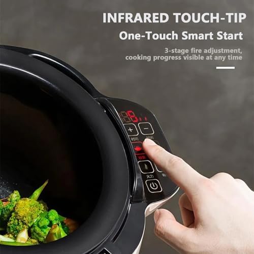 2000w 6l Auto Cooking Wok Fried Rice Machine, Three-Speed Pot and Fire Adjustment, Inner Pot 360° Rotation, 3D All-Round Heating, Suitable for Restaurants, Supermarkets