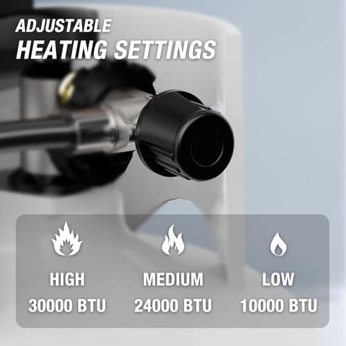 QIOMALA 30000 BTU Propane Heater Outdoor, Double Tank Top Cordless Radiant Gas Heater, Tip-Over Protection, Safety Shut-off Valve for Patio, Camping, Fishing, Garage