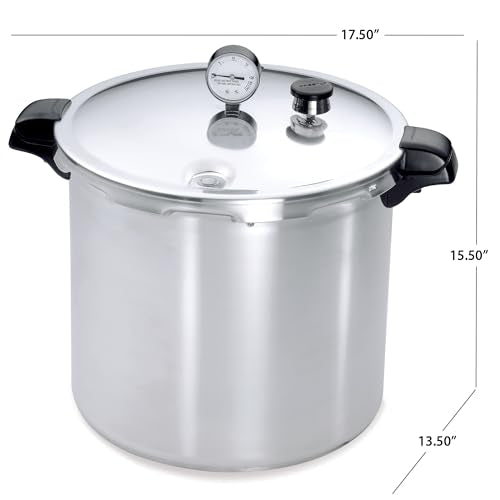 Presto 01784 23-Quart Induction Compatible Pressure Canner, Silver, Aluminum