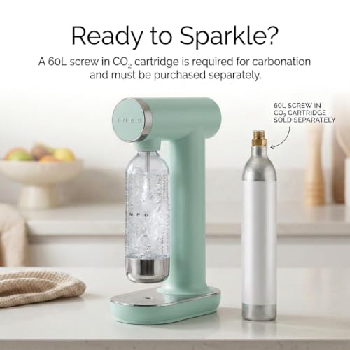 SMEG SKC01 Sparkling Water Maker, Soda Maker with 1L Tritan Renew Bottle
