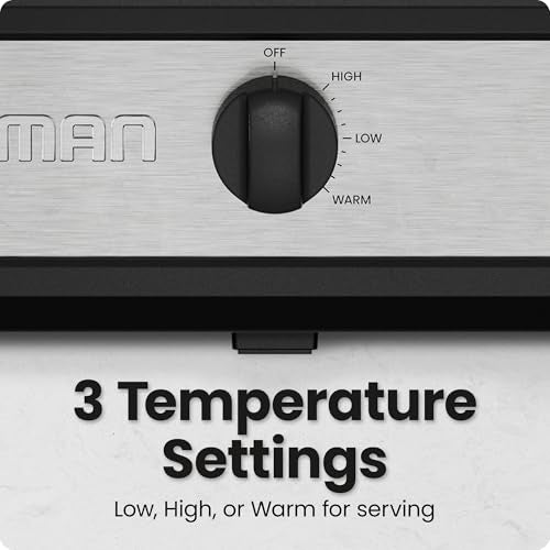 Chefman Triple Slow Cooker & Food Warmer, Three Crock Slowcooker with 2.5 Qt. Ceramic Crocks, 7.5-Quart Total Capacity, PFAS-Free, Three Temperature Settings, Dishwasher-Safe Parts – Stainless Steel