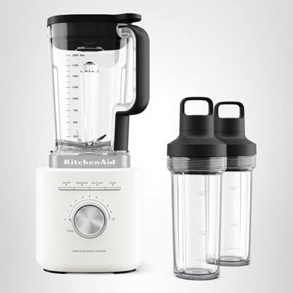 KitchenAid Pure Power Blender with 2 Personal Blending Jars, 1700 Watt Peak Power*, KSB2078, Porcelain White