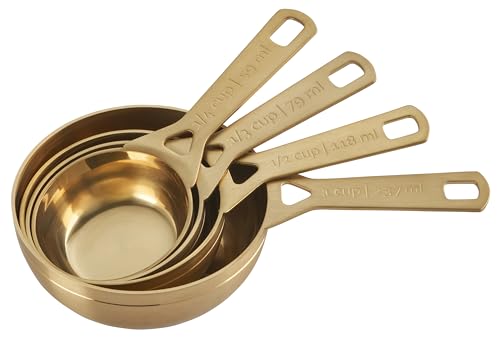 Le Crueset Measuring Cups, Gold, Set of 4 (1,1/2,1/3,1/4 cups)