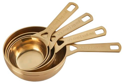 Le Crueset Measuring Cups, Gold, Set of 4 (1,1/2,1/3,1/4 cups)