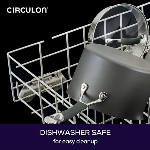 Circulon Radiance Hard-Anodized Nonstick Cookware Set, Kitchen Pots and Pans Set, 10-Piece, Gray