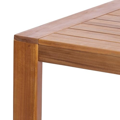 Christopher Knight Home Balew Acacia Wood Patio Dining Set for 4, Solid Wood Outdoor Dining Table Set for 4, 5 Piece Outdoor Dining Set with Rectangular Table and Woven Rope Accents, Teak+Beige