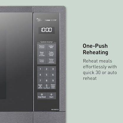 Panasonic Microwave Oven, Stainless Steel Countertop/Built-In Cyclonic Wave with Inverter Technology and Genius Sensor, 2.2 Cu. Ft, 1250W, NN-SN97JS (Silver)