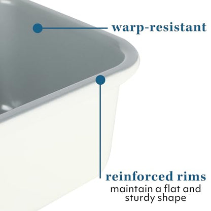 Sur La Table Kitchen Essentials Bake Sale 9 X 5 Inch PFOA, PFAS, PTFE Free Nonstick Loaf Pan - Linen White