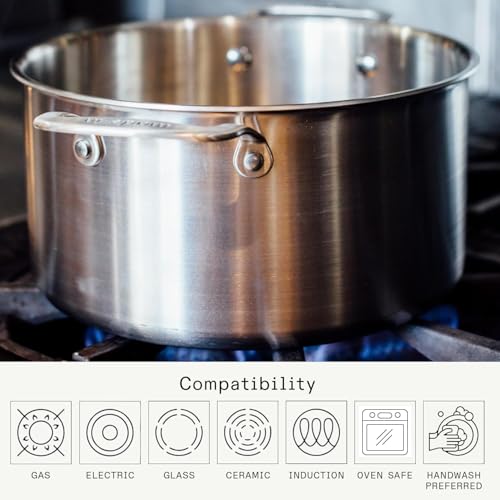 Made In Cookware | 12 Quart Stainless Steel Stock Pot With Lid | 5 Ply Stainless Clad | Professional Cookware | Crafted in Italy | Induction Compatible