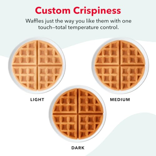 Dash Precision Crisp Belgian Waffle Maker, 8-Inch, Ceramic Nonstick, Black