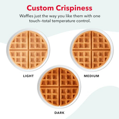 Dash Precision Crisp Belgian Waffle Maker, 8-Inch, Ceramic Nonstick, Black