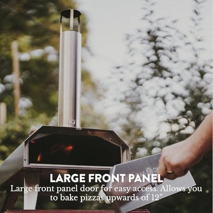 GasOne PZW-12A Pizza Ovens Wood Pellet 12” Pizza Oven Cooking Pizza Maker Portable Stainless Steel Pizza Grill - Portable Party, Tailgating, Backyard, Camping